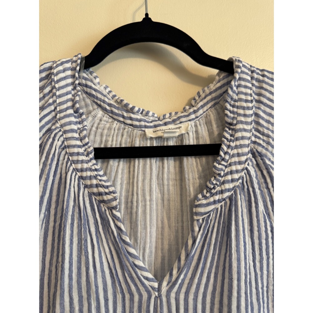 Beachlunchlounge dress Stripped 100% Cotton-with pockets-made in India - Picture 4 of 16